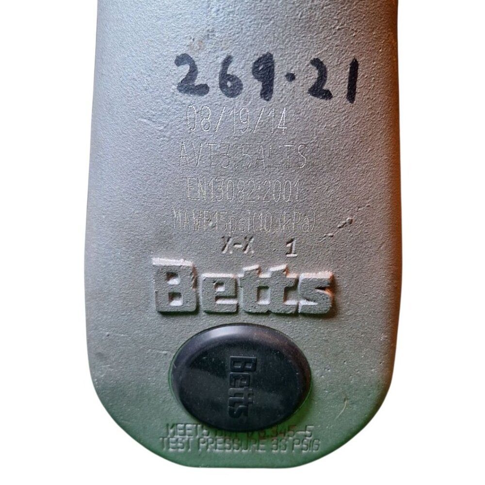 Betts 3.5 Inch Pneumatic Vapor Valve Threaded Mount Aluminum EN13082 AVT3.5ALTS - Picture 3 of 6